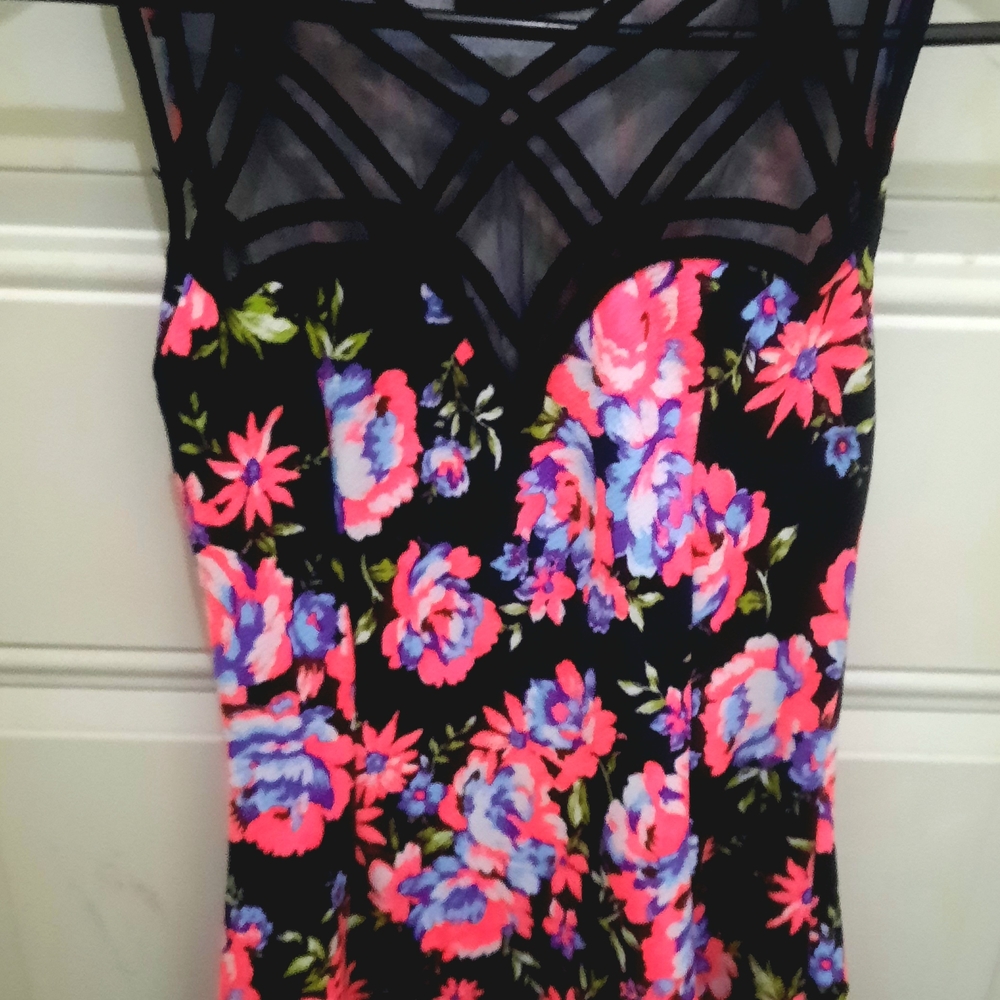 Eclipse Floral Mini Dress - Black, Pink, Blue